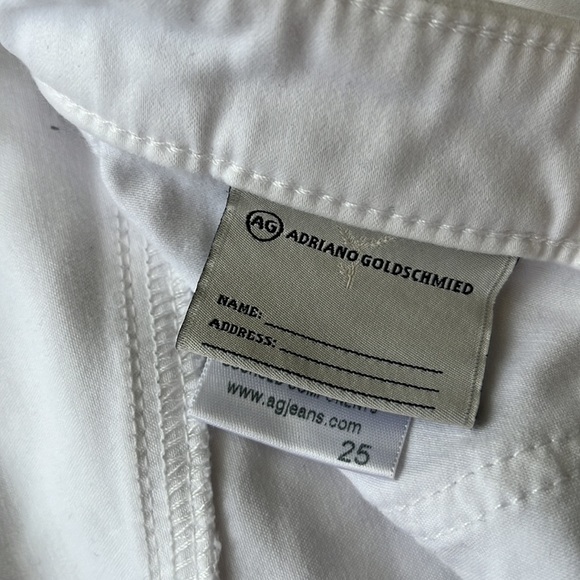 NWOT AG Adriano Goldschmied The Stilt Crop Low Rise Jeans white slim size 25 - Picture 5 of 6